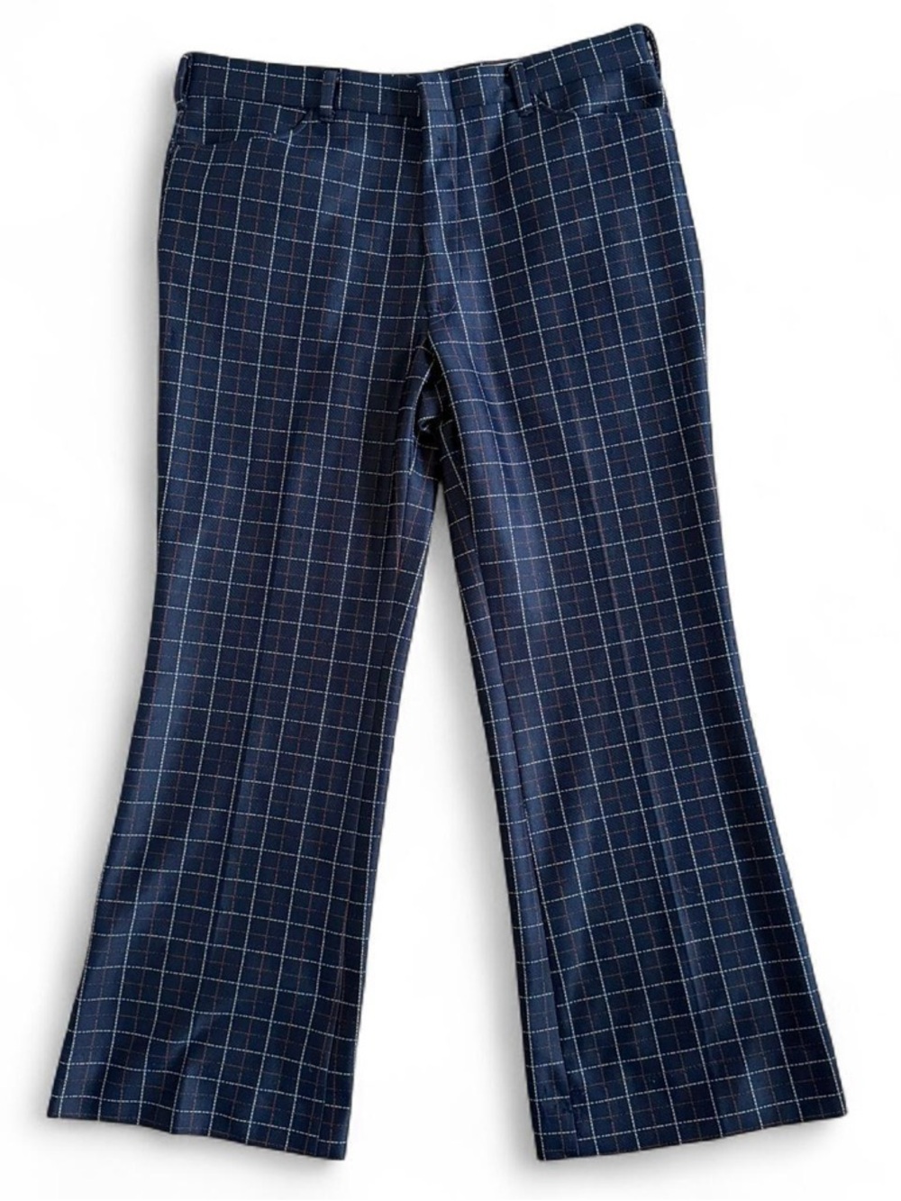 True Vintage Tobias Navy Blue Plaid Trousers